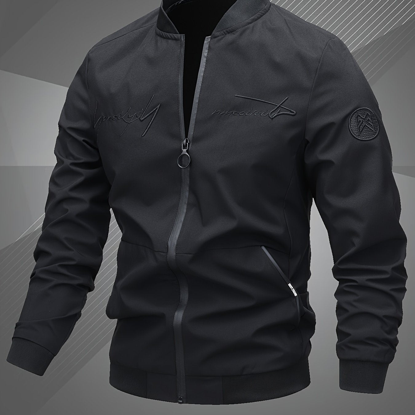 Men'S Letter Embroidered Casual Bomber Jacket, Mens Winter Jackets And Coats, Fridays Items, Mens Gifts Ideas, Gifts for Men, Thermal Wear for Men, Christmas Gifts, Suitable for Everyday Life, Home, Outdoor, Work, And Leisure NovaCart