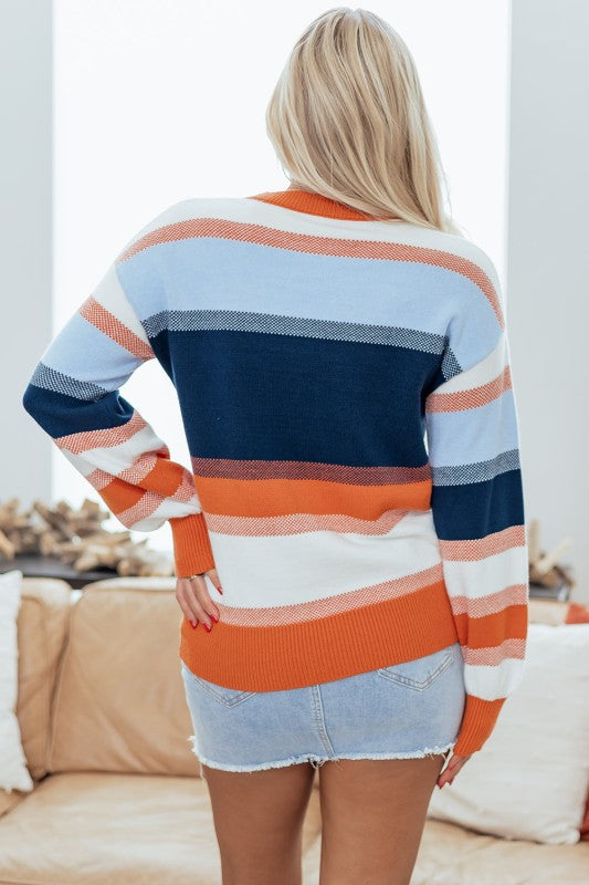 Colorblock Round Neck Long Sleeve Sweater Shop Style & More | Fresh Looks, Everyday Deals & Free Shipping