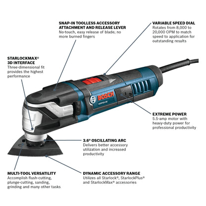 BOSCH GOP55-36B 2 pc. StarlockMax® Oscillating Multi-Tool Kit VM Hardware