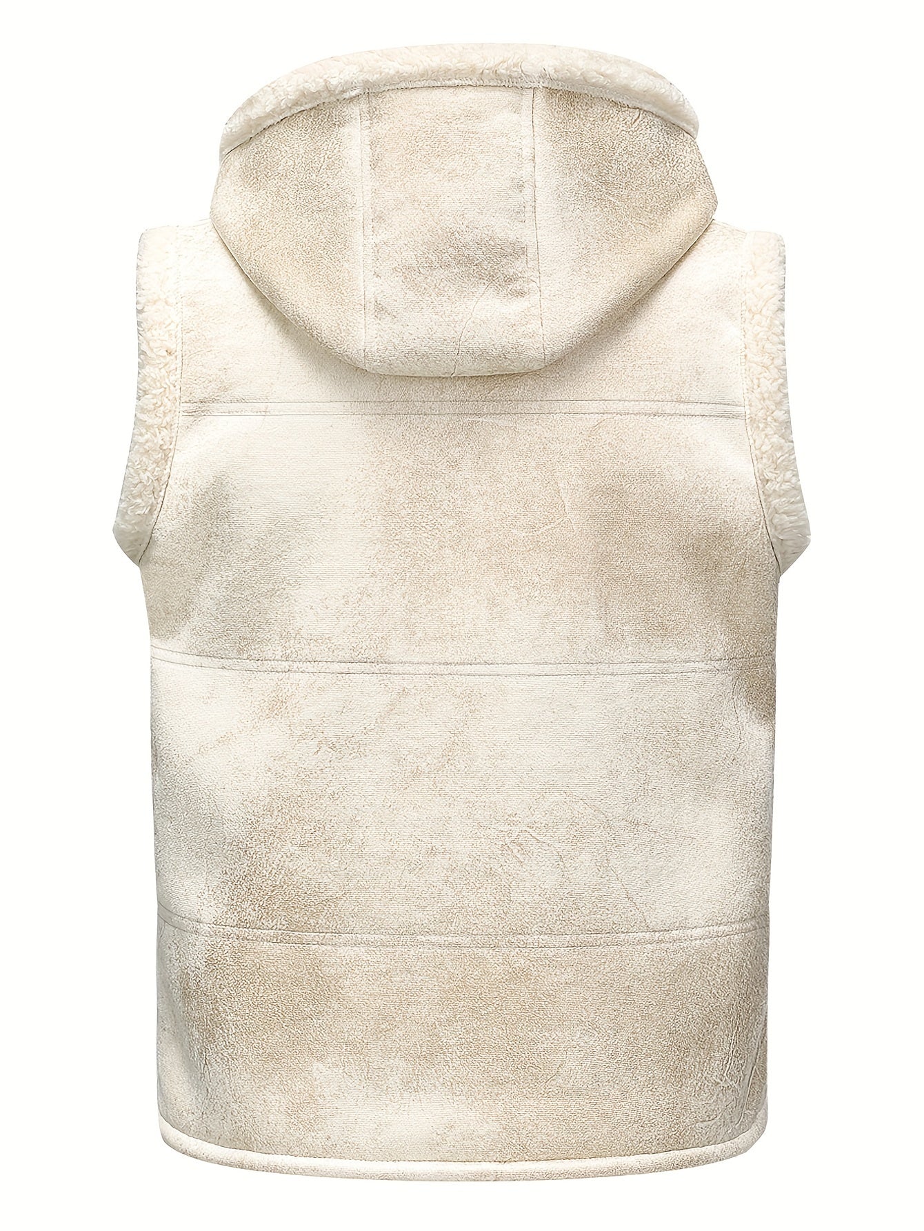 Men's Faux Fur-Lined Hooded Vest, Thickened and -Lined, Fashionable Windproof and Warm Outer Jacket for Men NovaCart