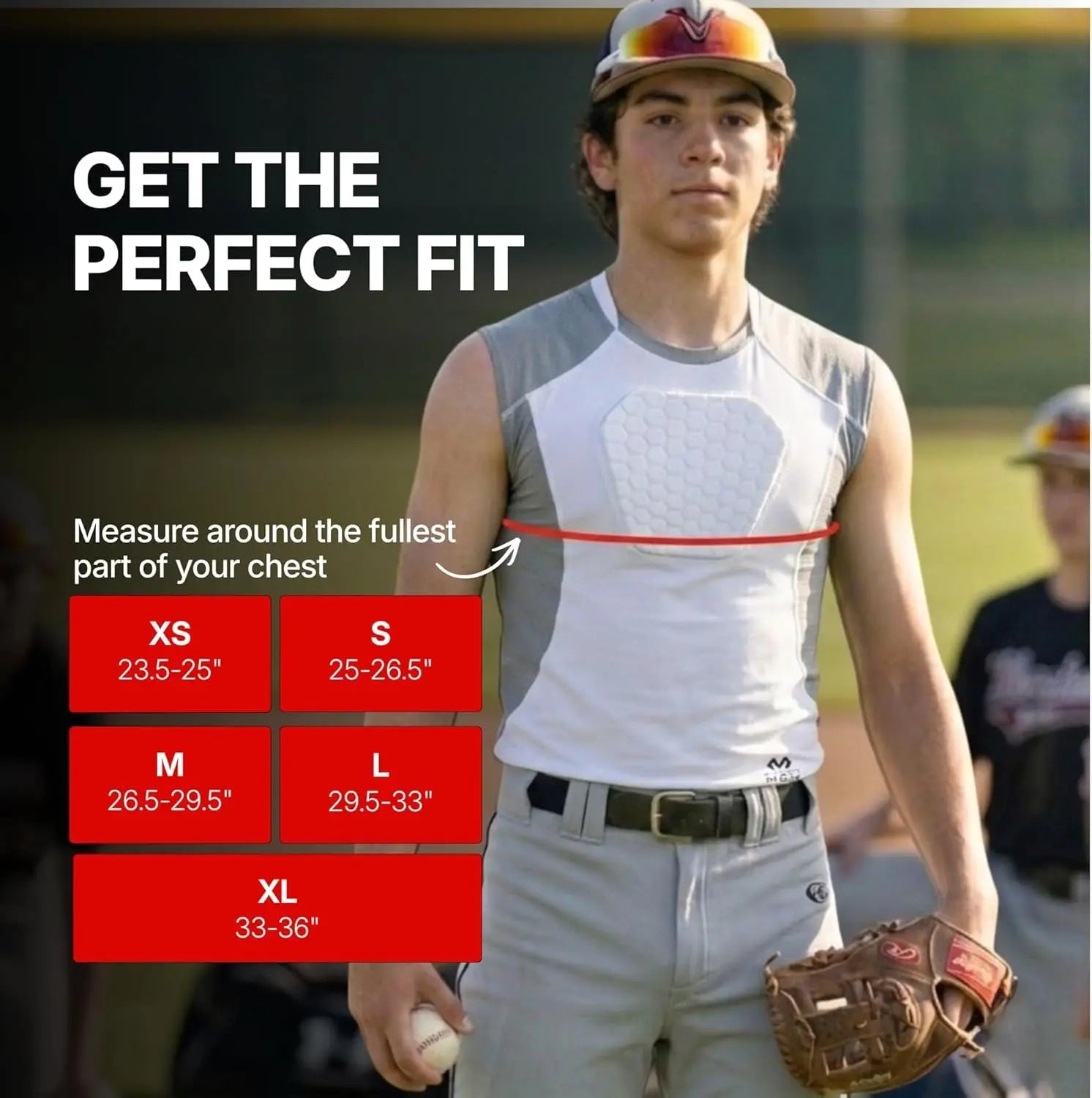 Youth Chest Protector Baseball Heart Guard Sternum Protection Compression Shirt. HEX Padded Shirt