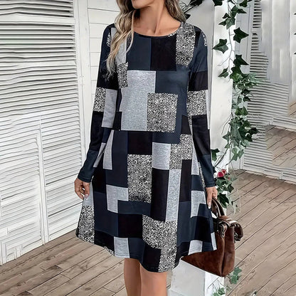 Women's Round Neck Long Sleeve Dress FitiqueFit