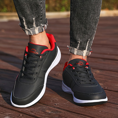 VanWeir Lightweight Men'S Shoes | Navy Blue/White, Lace-up sneakers with MD/TPR Sole, Breathable Fabric Lining for Outdoor, Hiking & Casual Wear NovaCart