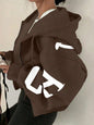 Women’s Zip-Up Printed Sweatshirt – Long Sleeve Casual Jacket FitiqueFit