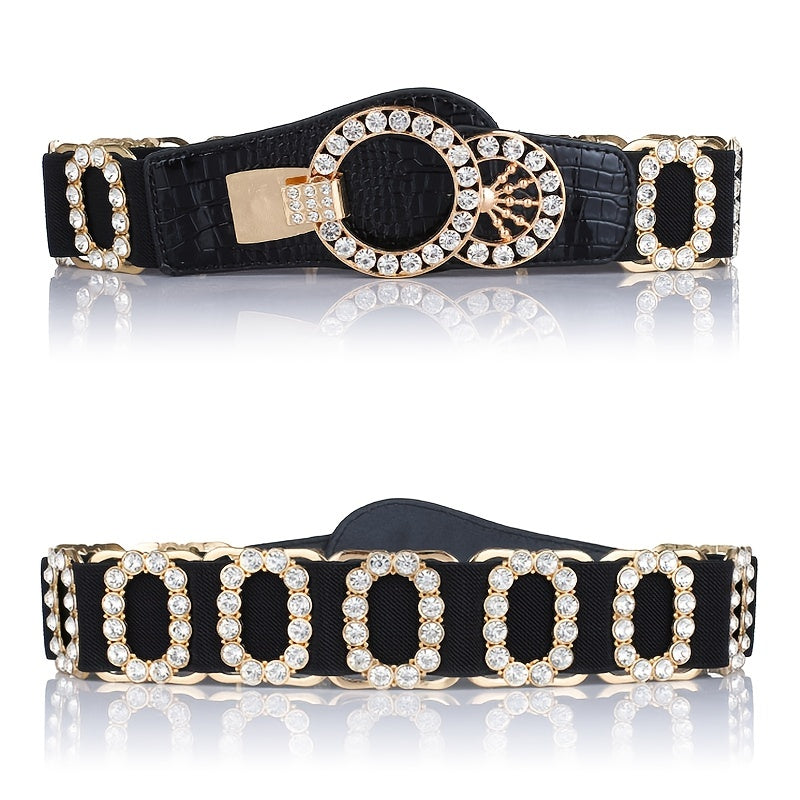 Women's Waist Belt Stretch Belt Women's Loose Elastic Belt Rhinestone Belt For Women NovaCart