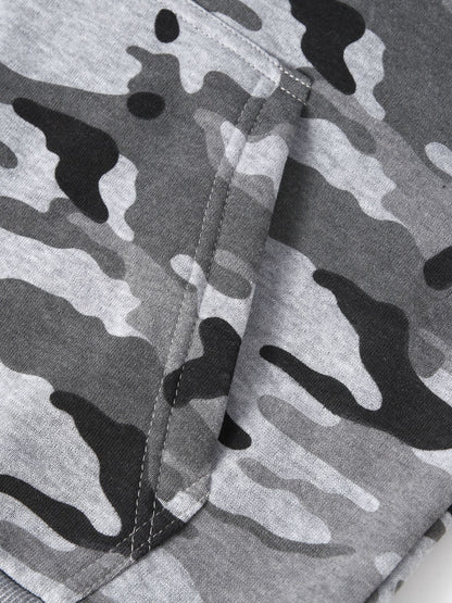 Men's Camouflage Loose Pullover Hooded Fleece Sweatshirt for Autumn And Winter, Hooded, Fleece NovaCart