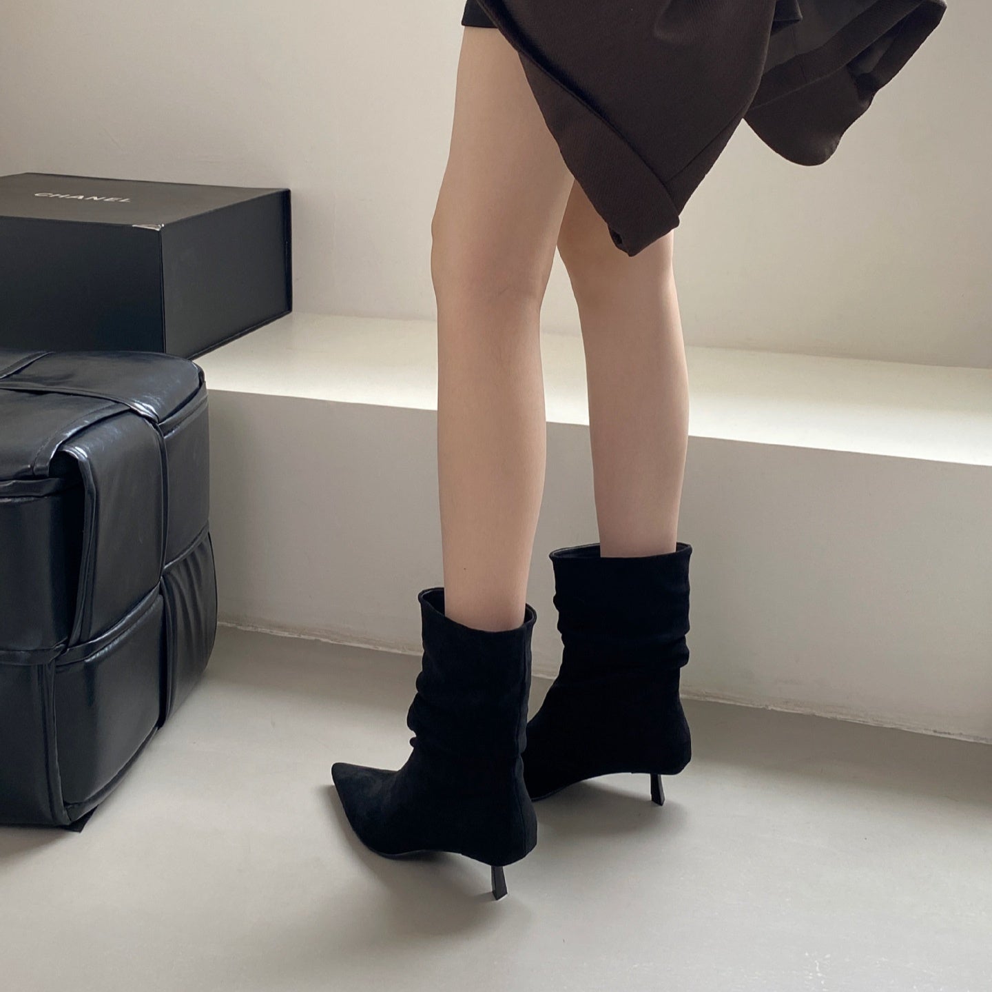 Pointed Toe Mid-Calf High Heel Boots for Women FitiqueFit