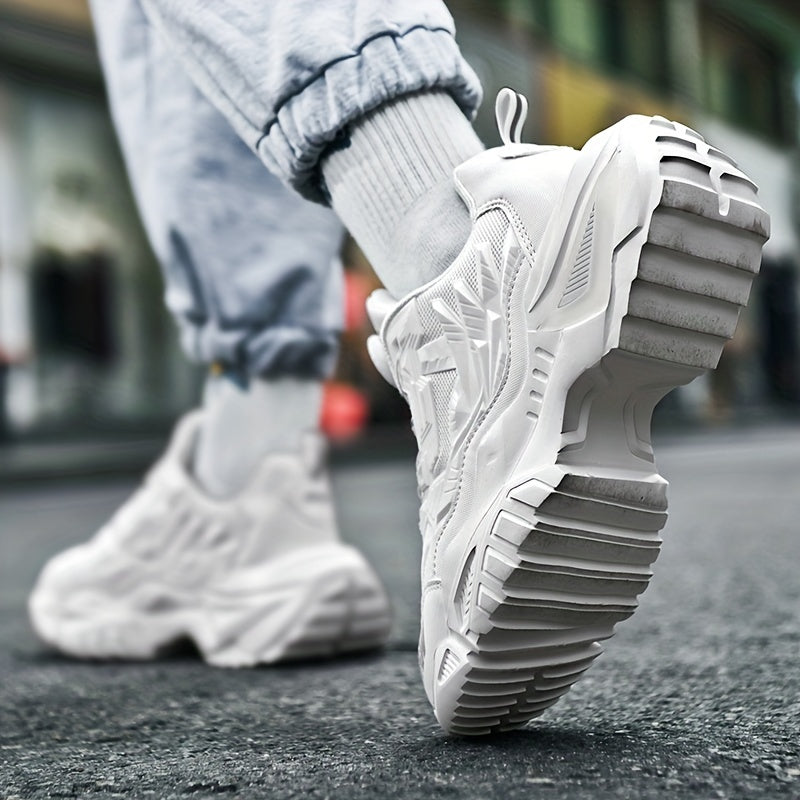 Men'S Breathable Running Shoes - Lightweight Sneakers with Cushioned TPU Sole, Lace-Up Closure, Non-Slip Rubber Outsole - All-Season Gym, Jogging, Gym Footwear, Striped Design, Comfortable Fit, Fitness Enthusiasts NovaCart