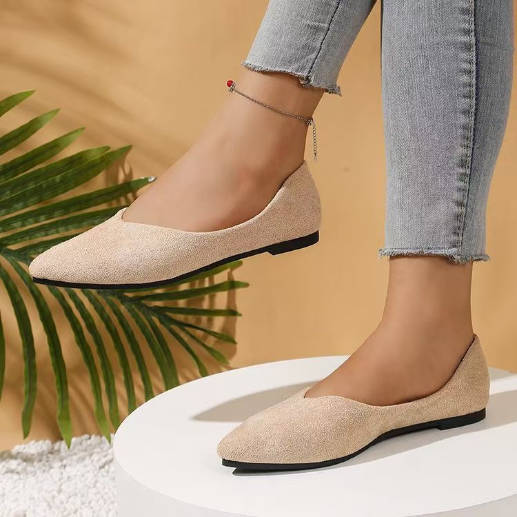 Women's Suede Pointed-Toe Flat Shoes FitiqueFit