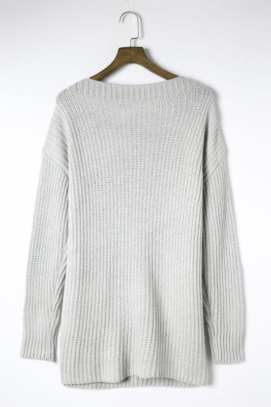 Solid Buttoned Drop Shoulder Sweater Shop Style & More | Fresh Looks, Everyday Deals & Free Shipping