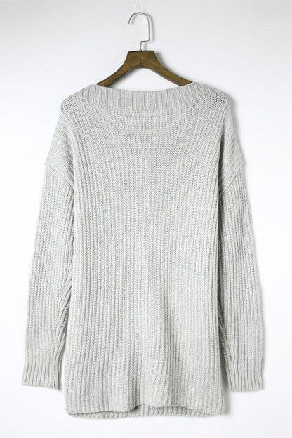 Solid Buttoned Drop Shoulder Sweater Shop Style & More | Fresh Looks, Everyday Deals & Free Shipping