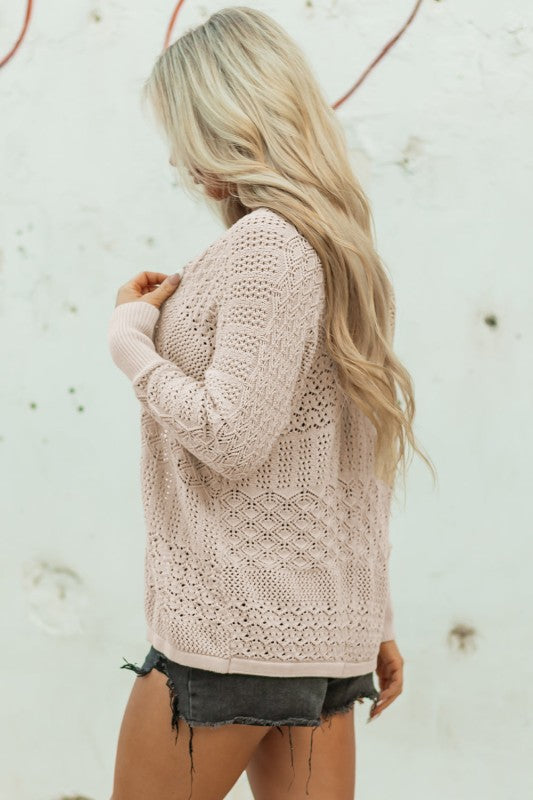 Solid Hollow Knit Open-Front Cardigan Shop Style & More | Fresh Looks, Everyday Deals & Free Shipping