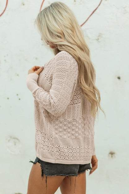 Solid Hollow Knit Open-Front Cardigan Shop Style & More | Fresh Looks, Everyday Deals & Free Shipping