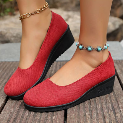 Wedge Heel Slip-On Loafers FitiqueFit