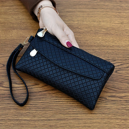 Women's Argyle Quilted Clutch Bag - Multi Zipper Wristlet Bag For Phone & Coin, Fashion Handbag - For Women - Suitable for Evening Parties & Casual Outings - Perfect Gift for Her NovaCart
