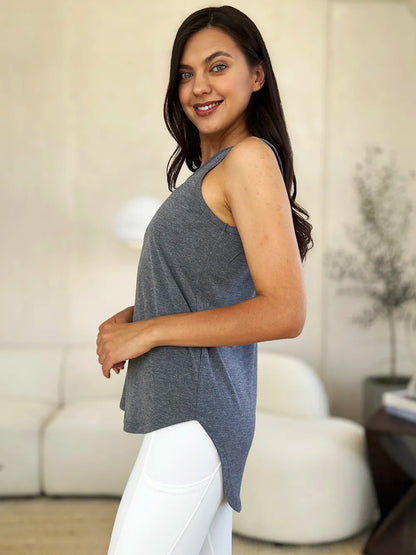 Basic Bae Full Size Round Neck Curved Hem Tank New Era Fashion LLc