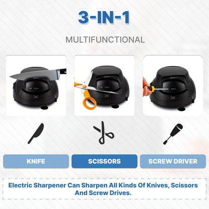 [Professional Knife Sharpener] WANVOAPLS Professional Electric Knife Sharpener 28D-4 Model - 4-Slot Sharpening System, Dual Voltage (36V-100V) with US Plug, ABS Material - Ideal for Kitchen Knives and Utensils | Modern Kitche NovaCart