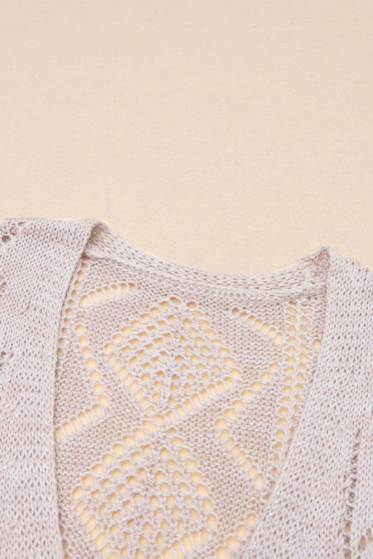 Solid Openwork Knit Button-Up Cardigan Shop Style & More | Fresh Looks, Everyday Deals & Free Shipping