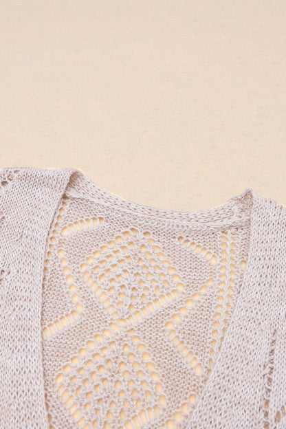 Solid Openwork Knit Button-Up Cardigan Shop Style & More | Fresh Looks, Everyday Deals & Free Shipping