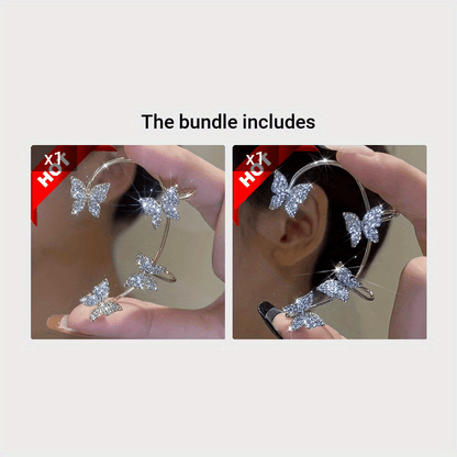 French-style Golden Sparkling Butterfly Luxury Butterfly Earrings NovaCart
