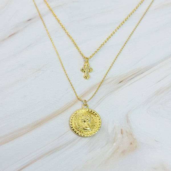 Cross And Coin Layered Necklace Shop Style & More | Fresh Looks, Everyday Deals & Free Shipping