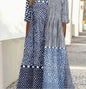 Women's Plus-Size Patchwork Maxi Dress – Relaxed Fit Casual Skirt FitiqueFit