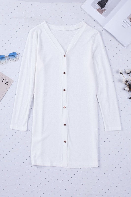 Solid Open-Front Buttoned Cardigan Shop Style & More | Fresh Looks, Everyday Deals & Free Shipping