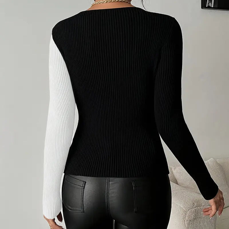 Women's Elegant V-Neck Cross Front Sweater FitiqueFit