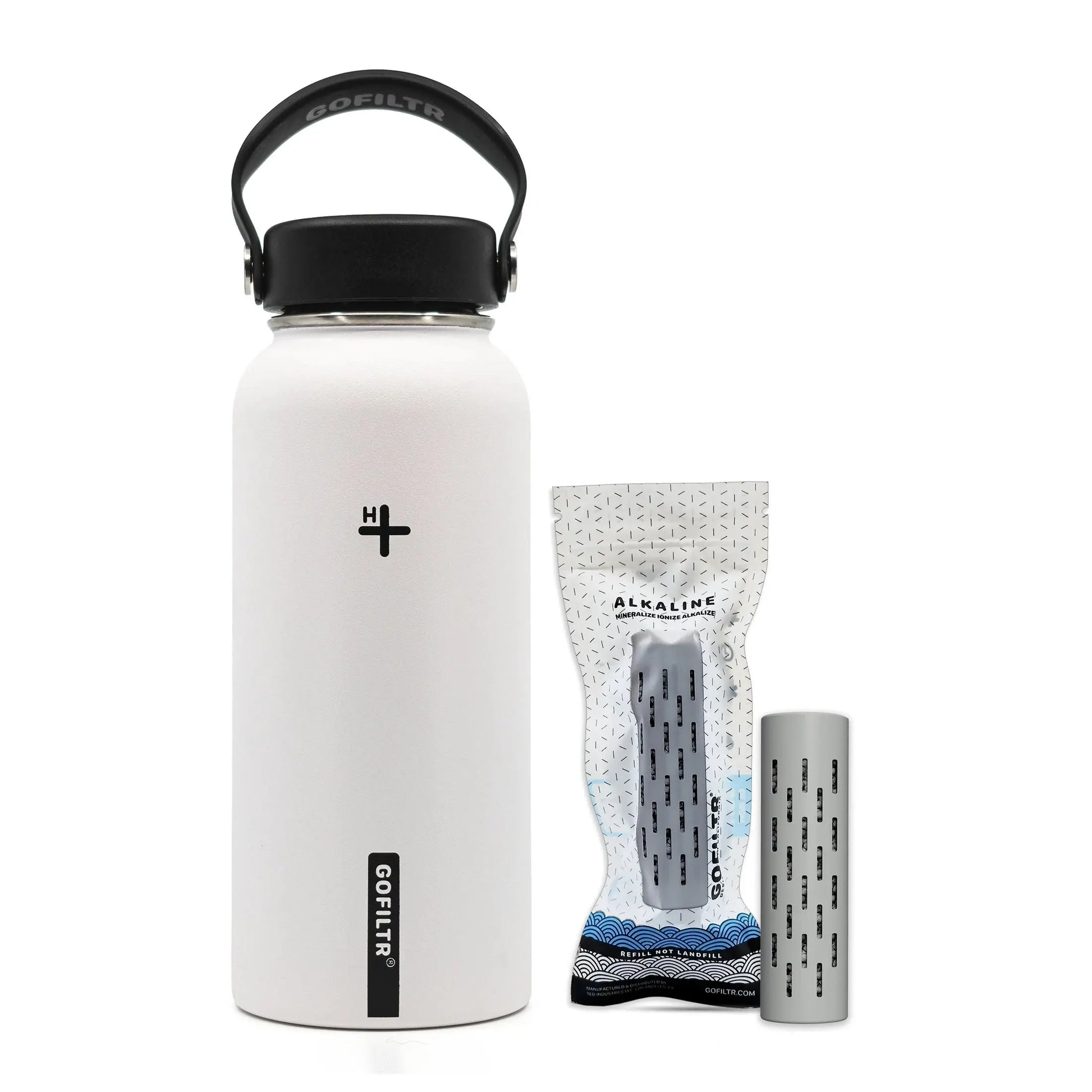 Alkaline Water Bottle 32 Oz - Insulated Water Bottle That Creates 9.5 Ph Alkaline Water