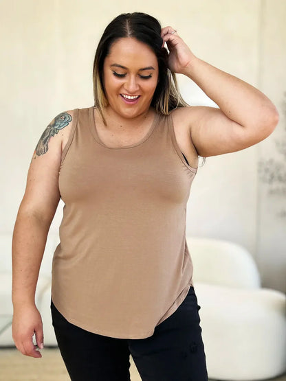 Basic Bae Full Size Round Neck Curved Hem Tank New Era Fashion LLc