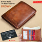 Genuine Leather Men's Wallet/Ultra-Thin Top-Grain Cowhide/Compact Multi-Function ID Credit Card Holder/RFID Blocking/Blessing Card Set/Christmas Valentine's Day Father's Day Gift NovaCart