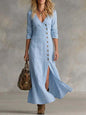 Casual Cotton Linen Long Sleeve Women’s Dress FitiqueFit