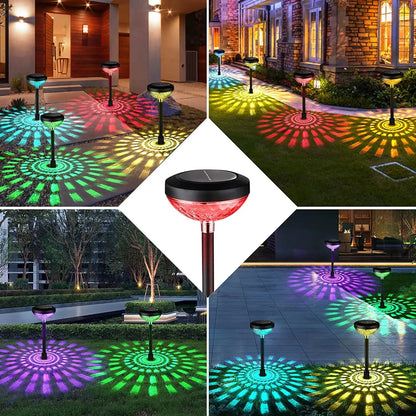Transform Your Outdoor Space with Rirool's 6 Pack Dual Mode Waterproof Solar Pathway Lights - Illuminate Your Walkway, Garden, and Patio in Stunning White & Multi-Color!