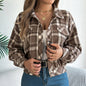 Plaid Shacket – Women’s Long-Sleeve Button-Down Shirt Jacket FitiqueFit