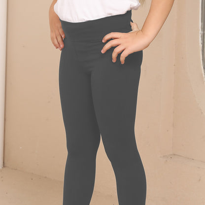 Girls' Super Soft High-Stretch Leggings - Solid Black Tight Pants with Elastic Waistband, All-Season Stretchy Leggings for Girls, Everyday & Formal Outfits - SOFTMILK NovaCart