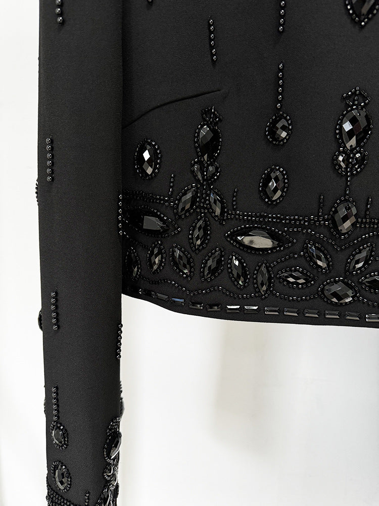 Fashion New Heavy Industry Beads Diamond Inlaid Short Top Long Skirt Suit See size chart under “more details” The Fashion Celestial