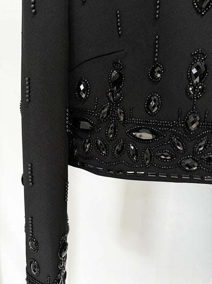 Fashion New Heavy Industry Beads Diamond Inlaid Short Top Long Skirt Suit See size chart under “more details” The Fashion Celestial