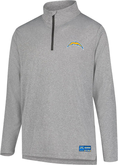 NFL Official Adults Super Soft Quarter Zip Long Sleeve T-Shirt