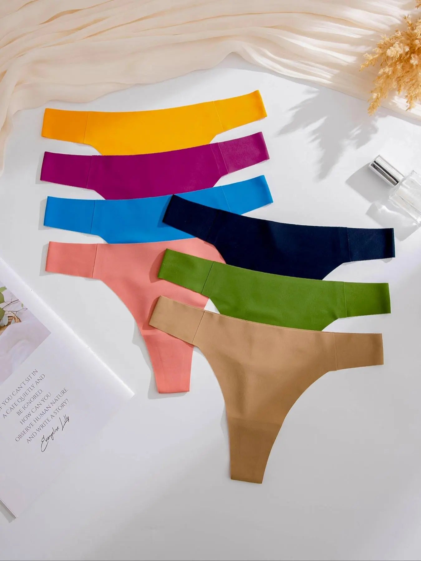 Women'S Plain Thong, Casual Seamless Panties, Lady Underwear for All Seasons, Summer Outfits 2024