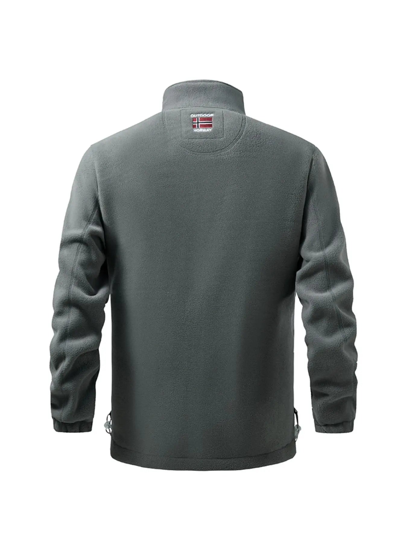 Men'S Letter Embroidery Fleece Jacket, Regular Fit Casual Long Sleeve Zip up Jacket for Fall & Winter, Men'S Outerwear for Outdoor Activities