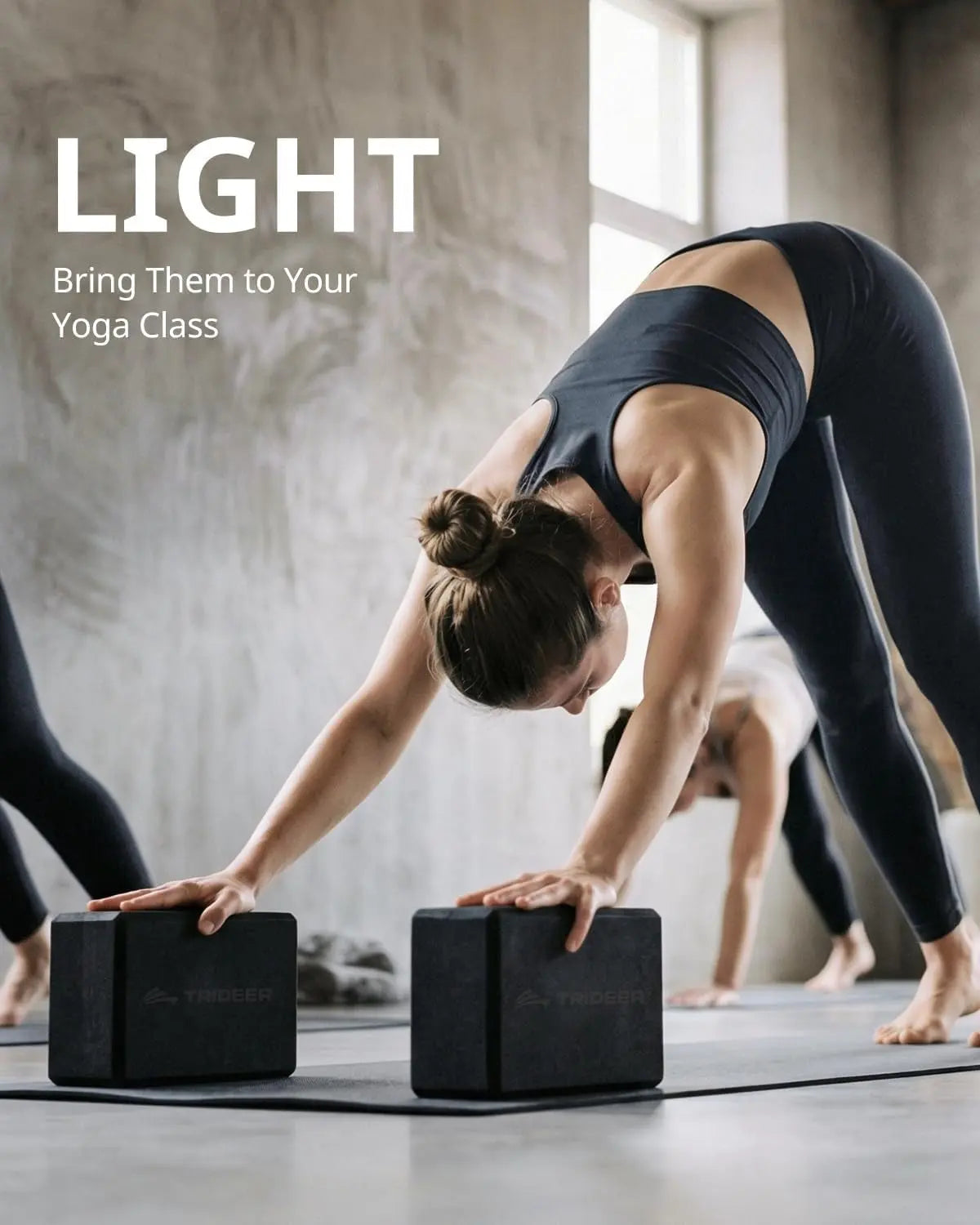 Yoga Blocks 2 Pack, Soft Non-Slip Foam Blocks with Beveled Edges for Alignment and Stretching in Yoga, Pilates, and Dance - Supportive, Lightweight, Odor Resistant, Latex-Free