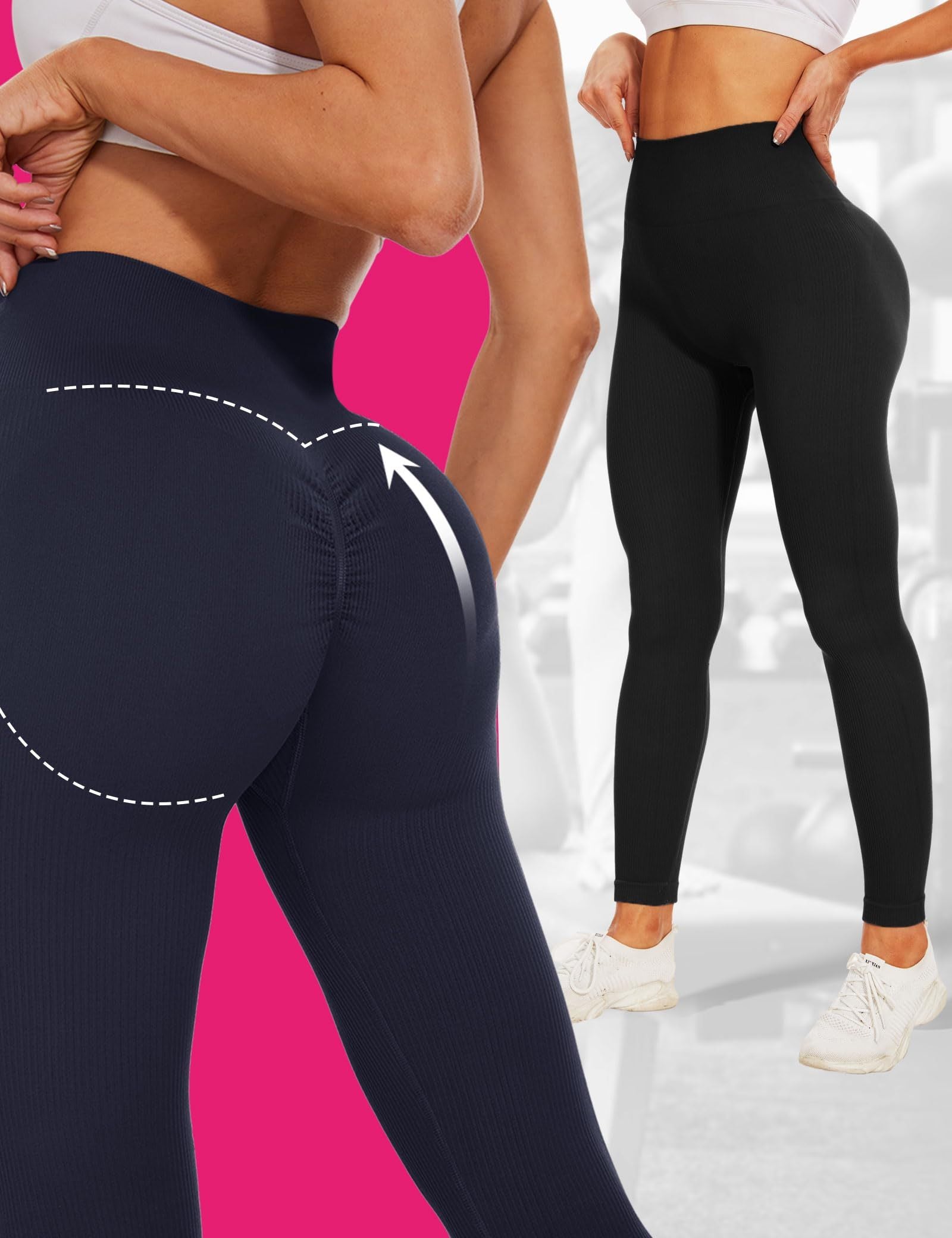 Leggings for Women - Cropped High-rise Seamless Plus size leggings FitiqueFit
