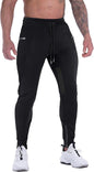 Mens Joggers Pants Tapered Sweatpants Casual Gym Training Workout Pants Slim Track Pant with Zipper Pockets