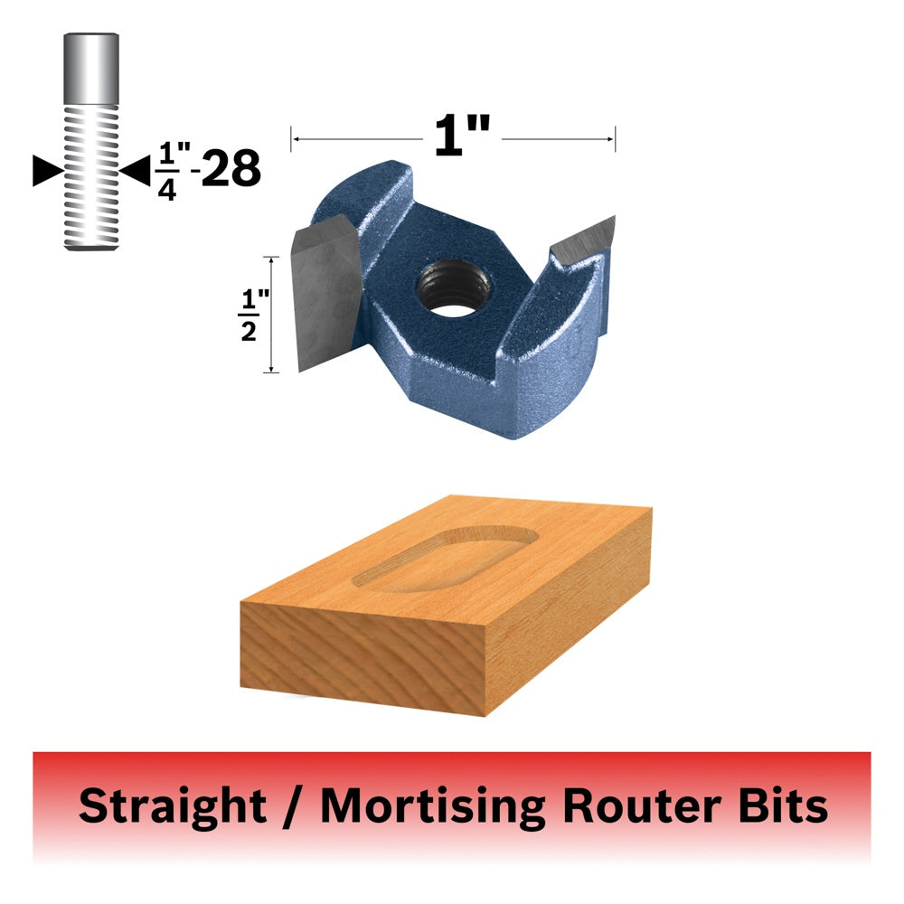BOSCH 85635B 1 In. x 1/2 In. Carbide-Tipped Lock Mortising Router Bit VM Hardware