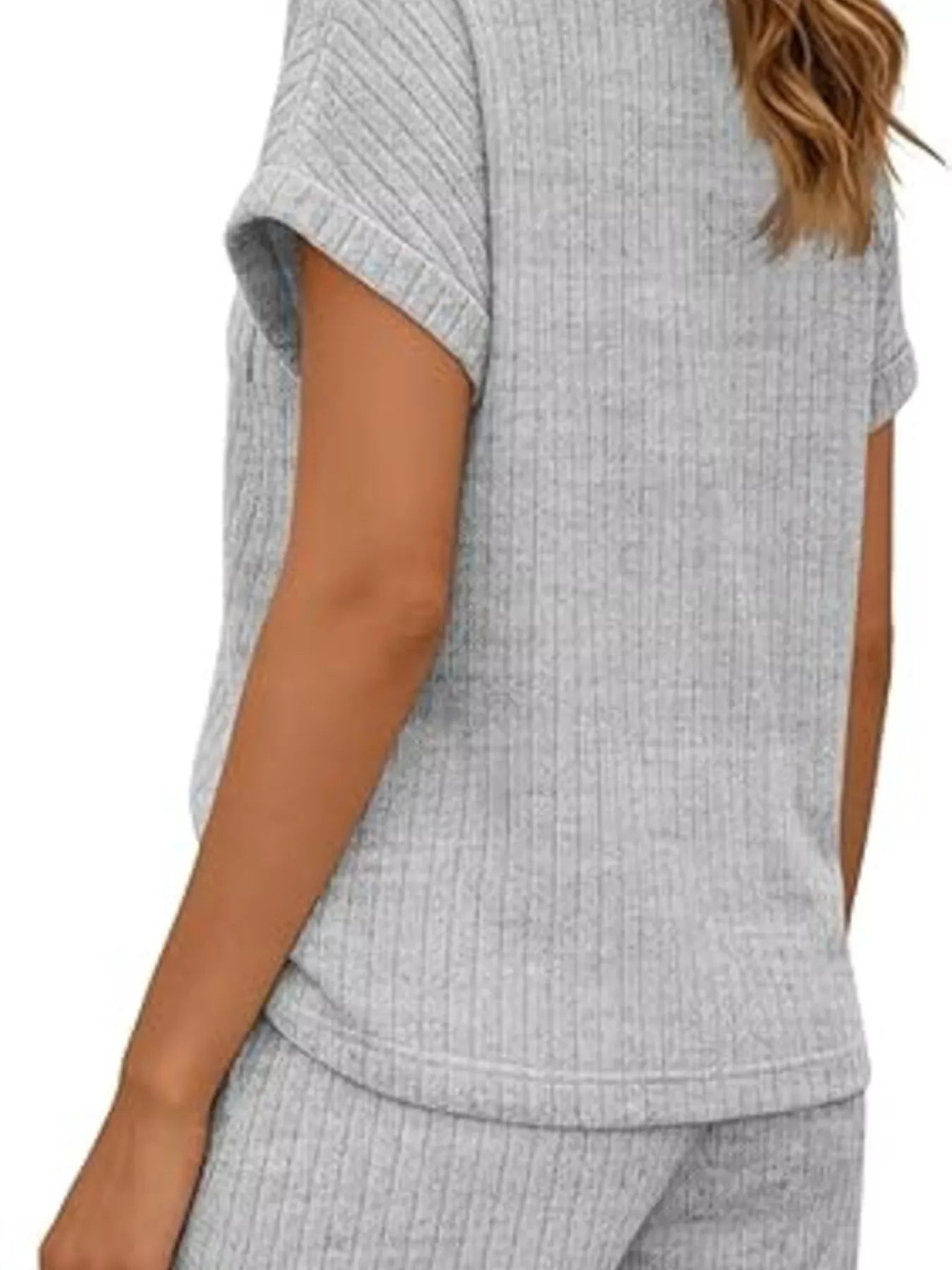 Casual Ribbed Knit Tee and Shorts Set New Era Fashion LLc