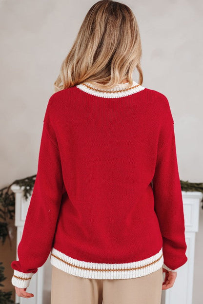 MERRY Colorblock Trim Drop Shoulder Sweater Shop Style & More | Fresh Looks, Everyday Deals & Free Shipping