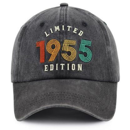 1955 Limited Edition Embroidered Vintage Baseball Cap – Retro Washed Distressed Hat FitiqueFit