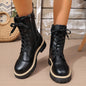 Women’s Solid Color Low Heel Mid Boots — Stylish Everyday Mid Boots FitiqueFit