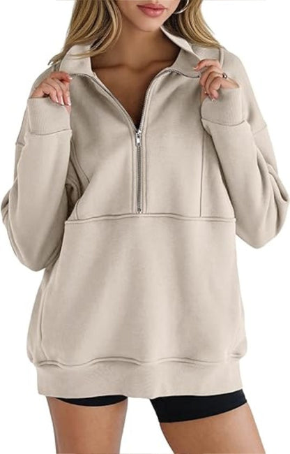 Women’s Half Zip Fleece Sweatshirt FitiqueFit