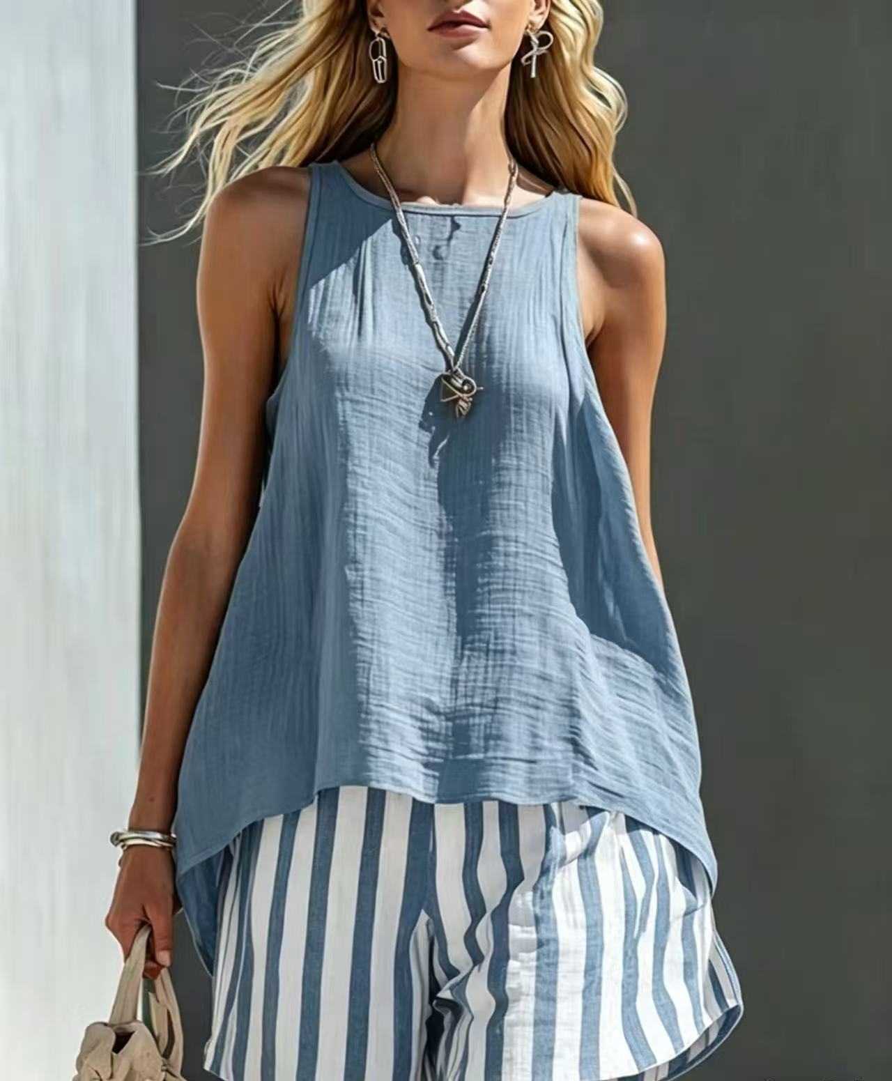 Women's V-Neck Long-Sleeve Loose-Fit Button-Up Shirt FitiqueFit